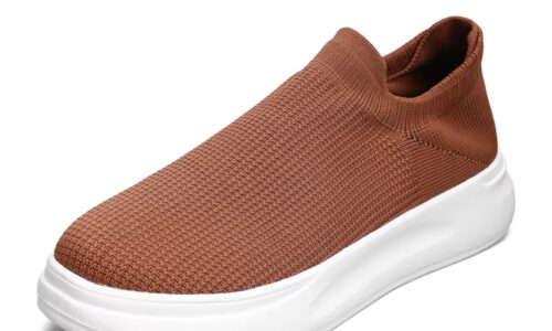 Unisex Sports Shoes - Brown Mesh Breathable Slip-On