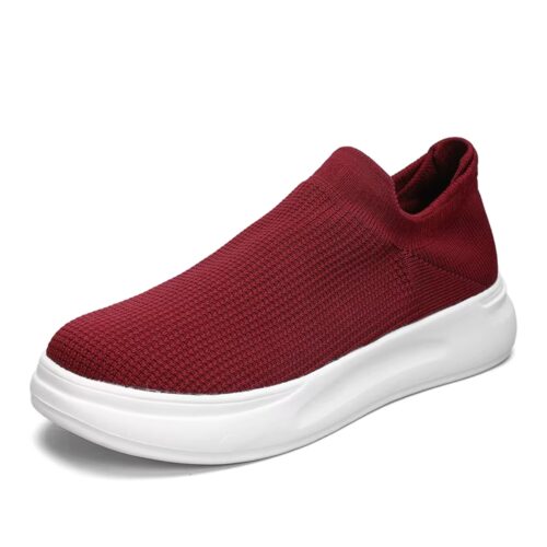 Unisex Sports Shoes - Red Mesh Breathable Slip-On